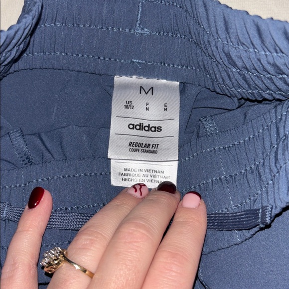 Adidas Kids Navy Joggers with White Stripes - Picture 2 of 3